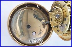 Rare Antique Solid Gold Quarter Repeater Pair Case Verge Fusee Pocket Watch