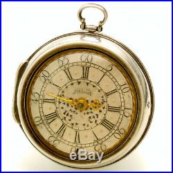 Rare Antique Verge Fusee Pair Case Pocket Watch By Markwick Ca1690s