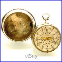 Rare Antique Verge Fusee Pair Case Pocket Watch By Markwick Ca1690s