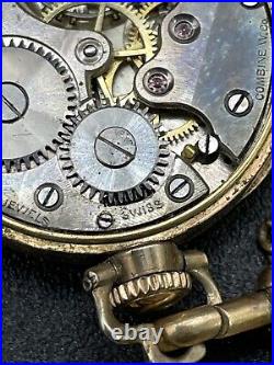 Rare Antique Wadsworth Referee Case Combine Watch Co Swiss Watch With Chain
