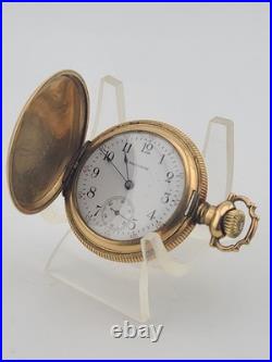 Rare Antique Waltham 12s Pocket Watch 7J Gold Filled 25yr Case C1910 Running