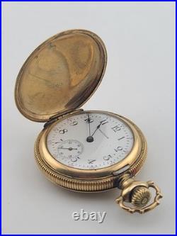 Rare Antique Waltham 12s Pocket Watch 7J Gold Filled 25yr Case C1910 Running