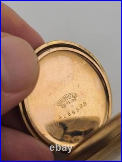 Rare Antique Waltham 12s Pocket Watch 7J Gold Filled 25yr Case C1910 Running