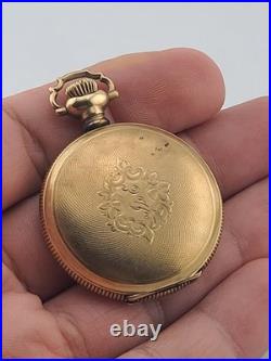 Rare Antique Waltham 12s Pocket Watch 7J Gold Filled 25yr Case C1910 Running