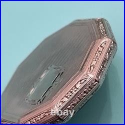 Rare Art Deco Paul Vallette 17 Jewels Pocket Watch White Gold Filled Case Runs