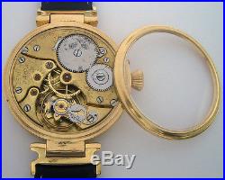 Rare Big ANTIQUE ZENITH Swiss Wristwatch in Gilt case