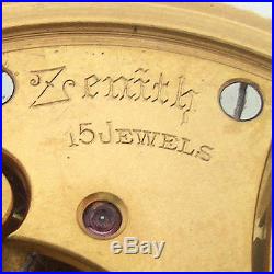 Rare Big ANTIQUE ZENITH Swiss Wristwatch in Gilt case