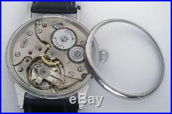 Rare Big Military DOXA LOCLE Swiss Wristwatch in Steel Case Aviator Pilots WW2