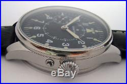 Rare Big Military ZENITH Swiss Wristwatch in Steel Case Aviator Pilots WWII