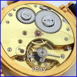 Rare Big Swiss ANTIQUE Wristwatch Systeme Glashutte Gilt Case
