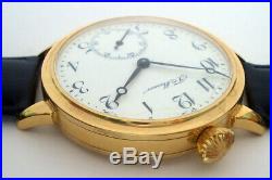 Rare Big Swiss Watch T. Moser Gilt Case with Enamel Dial