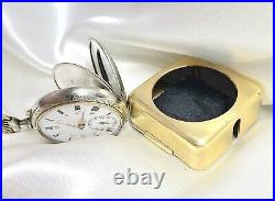 Rare Cylinder Argentan Cased Pocket Watch With Brass Case Swiss Running