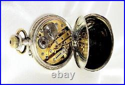 Rare Cylinder Argentan Cased Pocket Watch With Brass Case Swiss Running