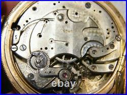 Rare Early Agassiz Pocket Watch with Columbia SX Case 14kgp Runs! For restoration