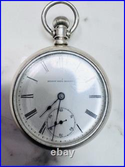 Rare Elgin National Watch Co Pocket Watch Coin Silver Case c. 1877 Working