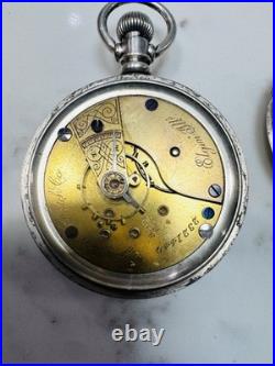 Rare Elgin National Watch Co Pocket Watch Coin Silver Case c. 1877 Working