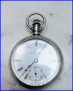 Rare Elgin National Watch Co Pocket Watch Coin Silver Case c. 1877 Working