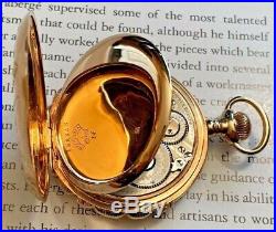 Rare Hamilton 14K Three Color Gold Case with Diamond Pocket Watch 16s Circa 1912