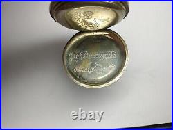 Rare Hunter Silver Urania Pocket Watch Fancy Case Engraved Bluck Auf Hammer Runs