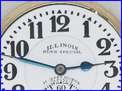 Rare Illinois 21 Jewel 60 Hour Bunn Special Type III Model B Case, Serviced