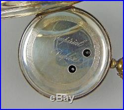 Rare Imperial Duplex Chinese Pocket Watch Key Wind Gold Tone Case
