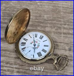 Rare Mid-century Elgin Hunting Case Pocket Watch Mecanical 17 Jewels Swiss Made