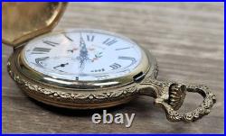 Rare Mid-century Elgin Hunting Case Pocket Watch Mecanical 17 Jewels Swiss Made