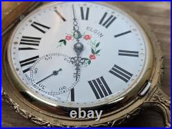 Rare Mid-century Elgin Hunting Case Pocket Watch Mecanical 17 Jewels Swiss Made