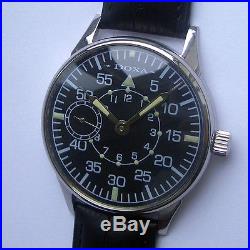 Rare Military DOXA Locle Swiss Wristwatch in Steel Case Aviator Pilots WWII