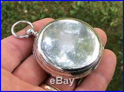 Rare Mint Condition Wind Indicator Silver Cased English Fusee Pocket Watch