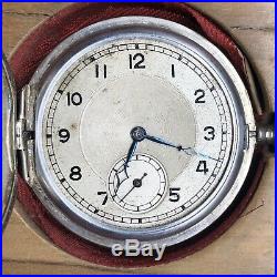 Rare Niello WW2 German. 800 Silver Pocket Watch In Case