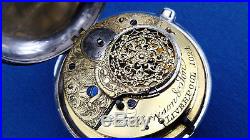 Rare Pair Case Verge Fusee Pocket Watch 1800 Serviced! Montre Coq Spindeluhr