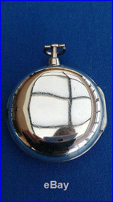 Rare Pair Case Verge Fusee Pocket Watch Birmingham 1804 Montre Coq Spindeluhr