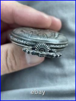 Rare Rollie 17 Jewels Incabloc Hunter's Case Pocket Watch Nature Scene