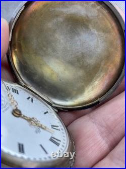 Rare Rollie 17 Jewels Incabloc Hunter's Case Pocket Watch Nature Scene