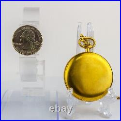 Rare Seiko Quartz Pocket Watch Gold Case W Cover Prime Minister Engraving #1498