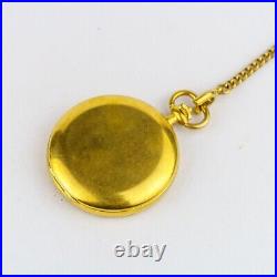 Rare Seiko Quartz Pocket Watch Gold Case W Cover Prime Minister Engraving #1498