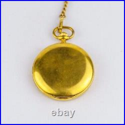 Rare Seiko Quartz Pocket Watch Gold Case W Cover Prime Minister Engraving #1498