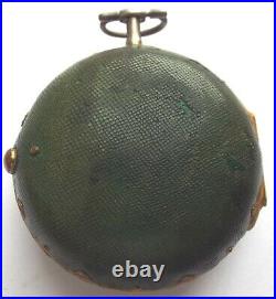 Rare Shagreen Silver P/case Pocketwatch Verge Fusee Square Pillars C1771 Working