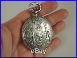Rare Silver Masonic case and Dial Pocket watch c1910