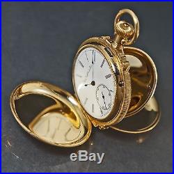 Rare Stunning Elgin 16S Box Hinge Hunter Case Gold Filled Pocket Watch, MINT! NR