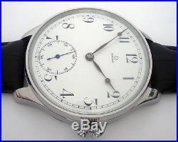 Rare Swiss ANTIQUE OMEGA Wristwatch in Steel Case with Enamel Dial