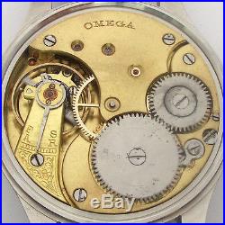 Rare Swiss ANTIQUE OMEGA Wristwatch in Steel Case with Enamel Dial