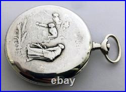 Rare Swiss ANTIQUE Silver (0.900) CASE Pocket watch OMEGA wheat harvest
