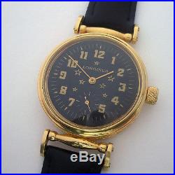 Rare Swiss ANTIQUE Wristwatch LONGINES in Gilt Case
