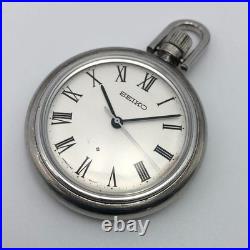 Rare! Vintage SEIKO Solid Silver Case Pocket Watch 36000 Hi-Beat 5740-8010 #2296
