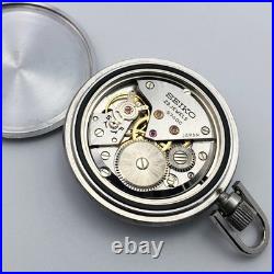 Rare! Vintage SEIKO Solid Silver Case Pocket Watch 36000 Hi-Beat 5740-8010 #2296