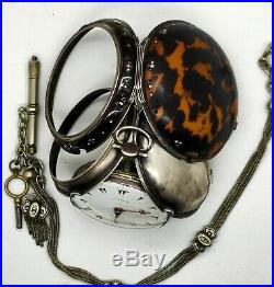 Rare Vintage Verge Fusee Tooting Ottoman (Prior) Triple Case Pocket Watch