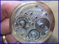 Rare Waltham 23j Movement Wind Indicator 18 Size Fancy Case Running Pocket Watch