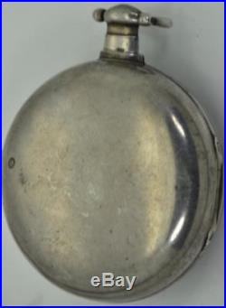 Rare antique Georgian silver pair case Verge Fusee pocket watch by R. Bagley 1814
